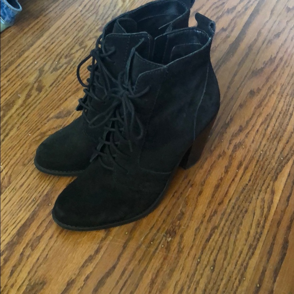 Black suede booties